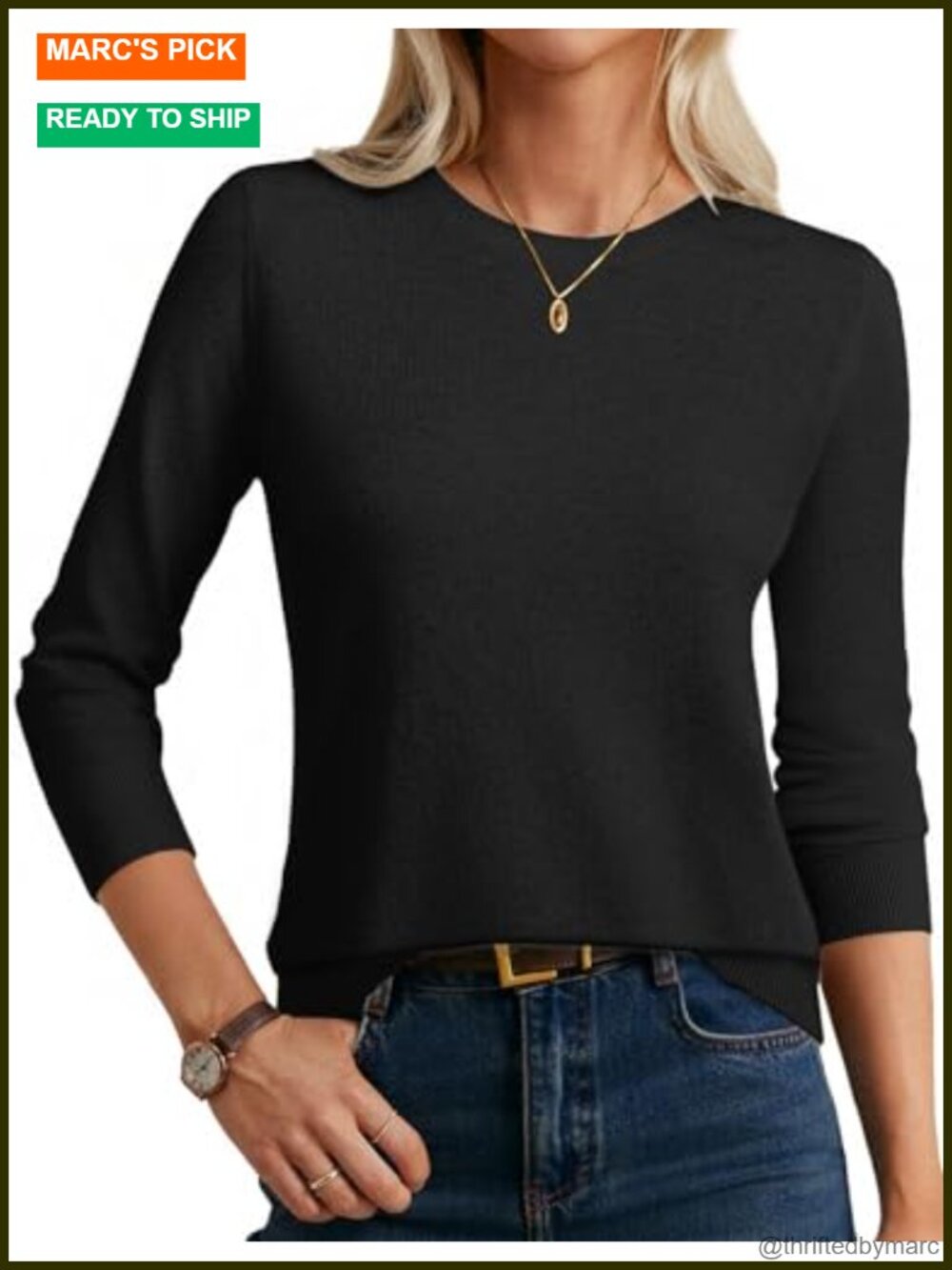 Merino Wool Cashmere Sweater Lightweight Pullover Crew Neck Fall